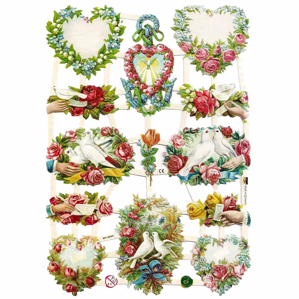 EF 7354 Doves Heart Flowers Wedding Valentine.jpg