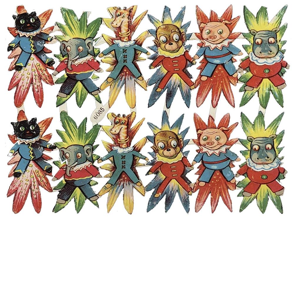 6085 Different Animals & Band of Kids Die Cut Scraps Glued on Paper Double Sided L15  eBay.jpg