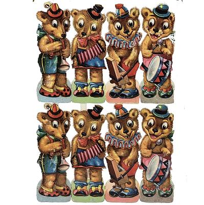 Funny Animals & Bears Band & Die Cut Scraps Glued on Paper Double Sided L13  eBay 2.jpg
