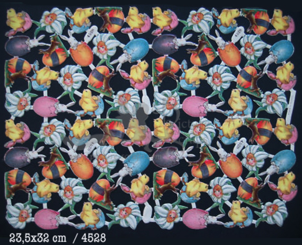 Printed in Germany 4528 flowergirls chicks and easter rabbits.jpg