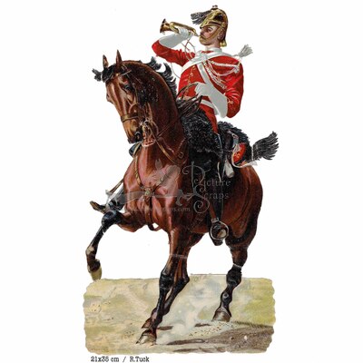 R.Tuck soldier on horse playing trompet.jpg