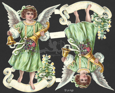872 a LARGE ANGELS IN GREEN - 19cm high.jpg